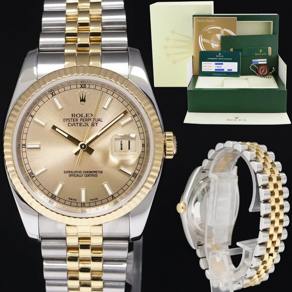 Rolex Champagne Datejust with tag and papers - Picture 1 of 7